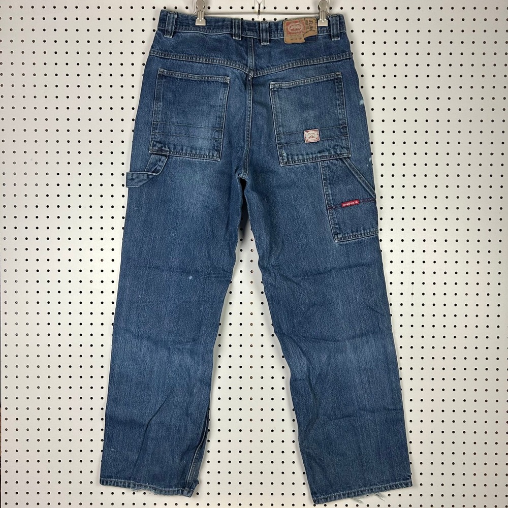 Ecko‎ Unltd Carpenter Jeans 34x32 Men Blue Y2K Wide Leg Denim Utility Pants Work
